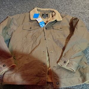 Men's Brown Jacket with Shearling Collar